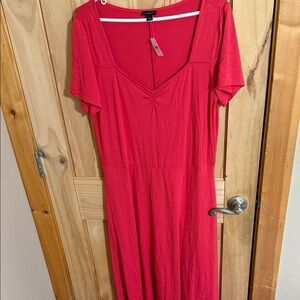 Ann Taylor Factory Red Midi Dress